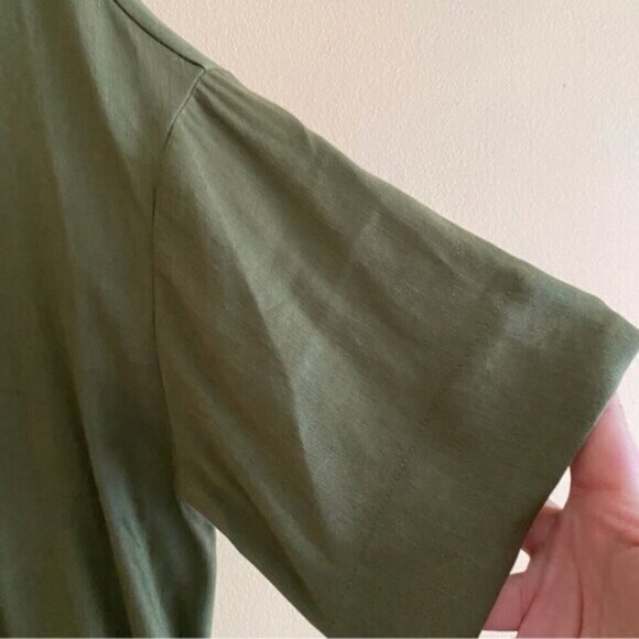 Blukey Tunic Dress Woman Large Green Linen Blend Pocket Oversized Coastal Resort - Picture 6 of 14